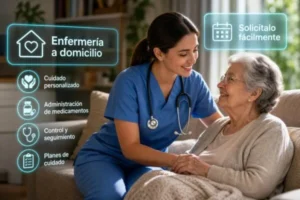 Enfermero brindando servicio de enfermería a domicilio en Medellín